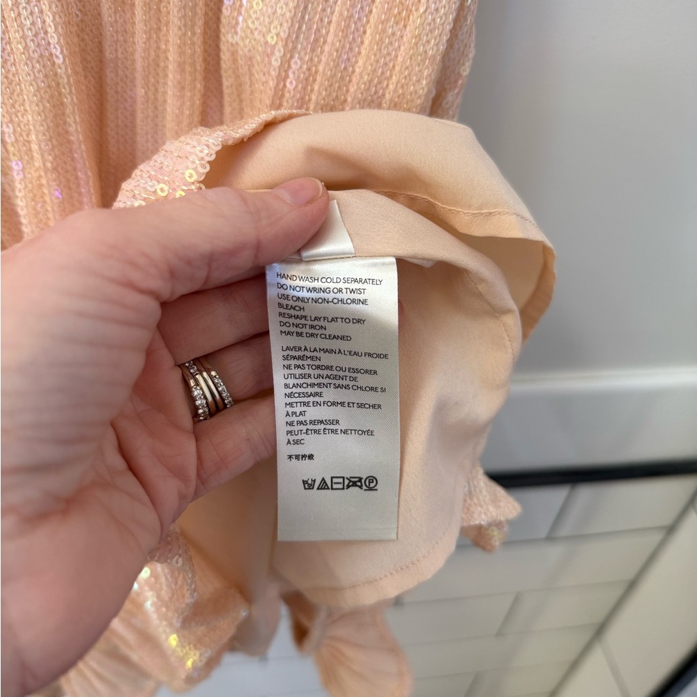 Anthropologie Peach Sequin Cami - Picture 4 of 4